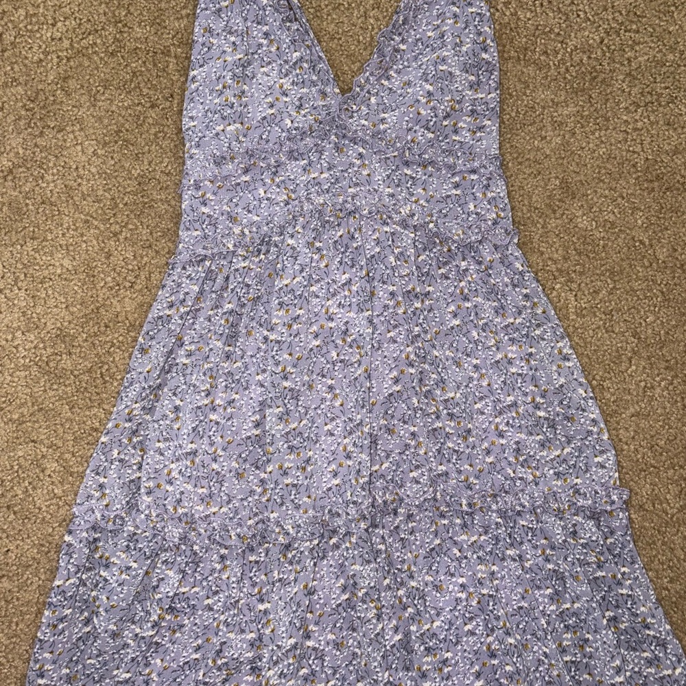 She + Sky Lavender Floral Midi Dress